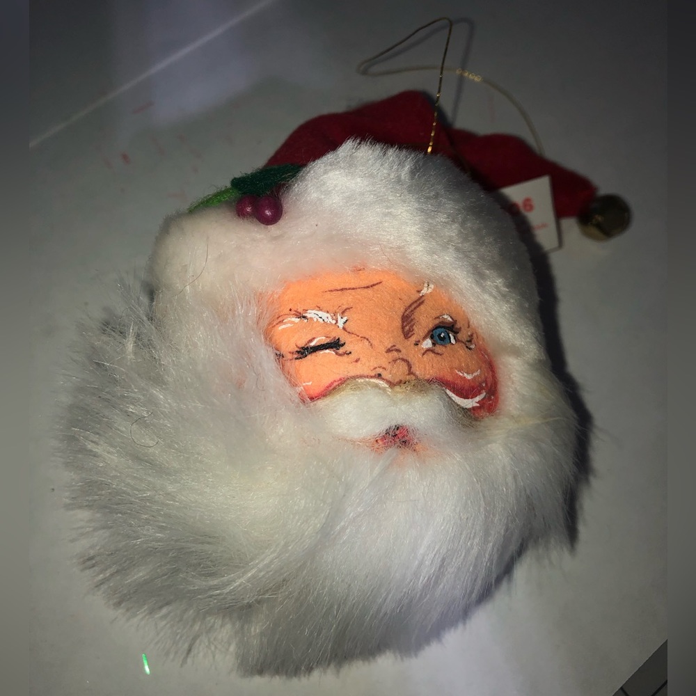 Winking Santa Head Annalee Ornament 2006